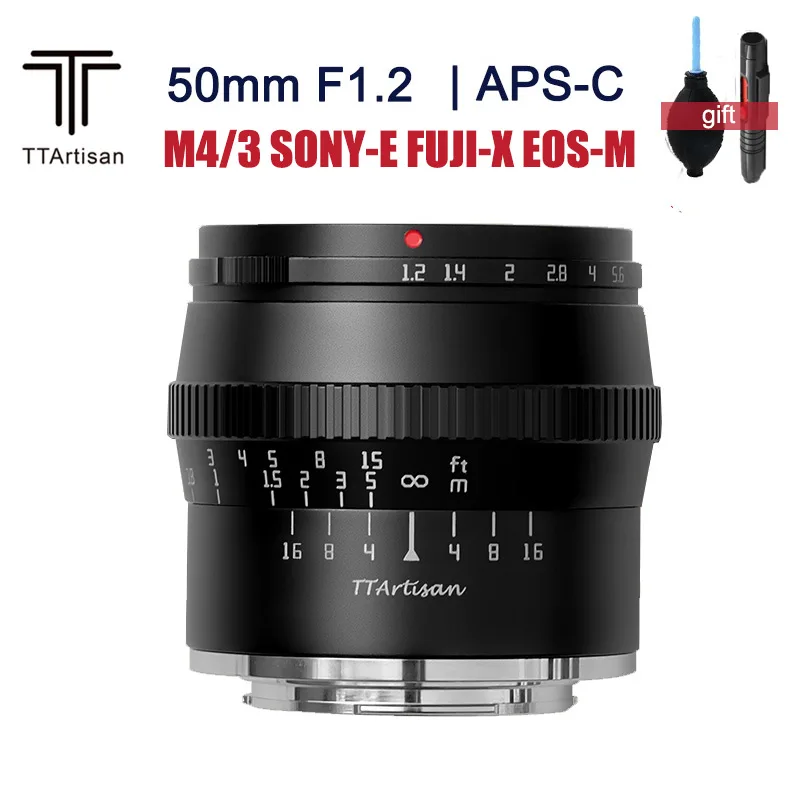 TTartisan 50mm F1.2 APS-C Lens  Large Aperture Portrait Lens for SONY E FUJI X Canon RF EOS-M M4/3 L Mount cameras