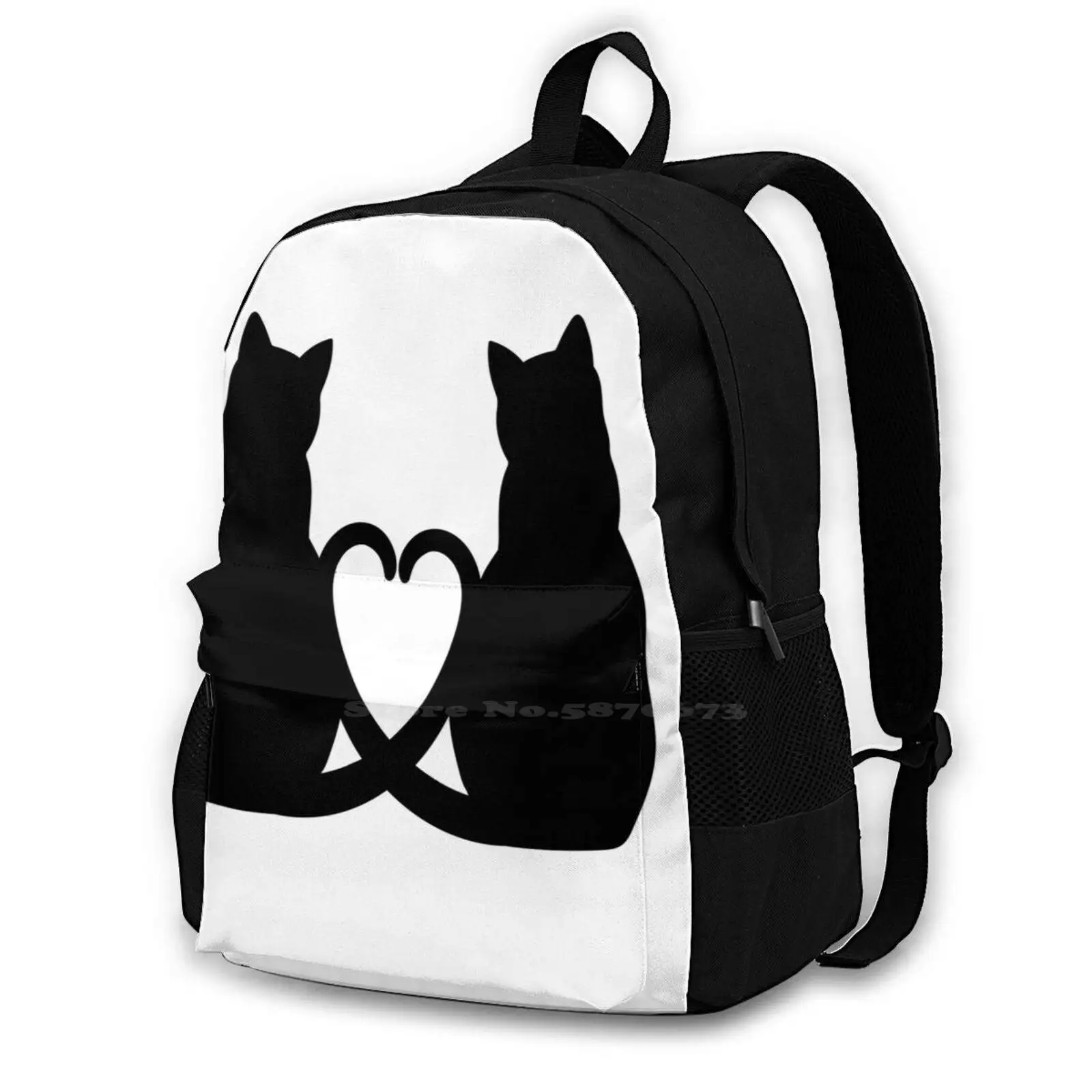 Cats In Love Classic Gift Hot Sale Schoolbag Backpack Fashion Bags Pet Feline Cat Lover Kitten Kitty Adorable Nature Yoga