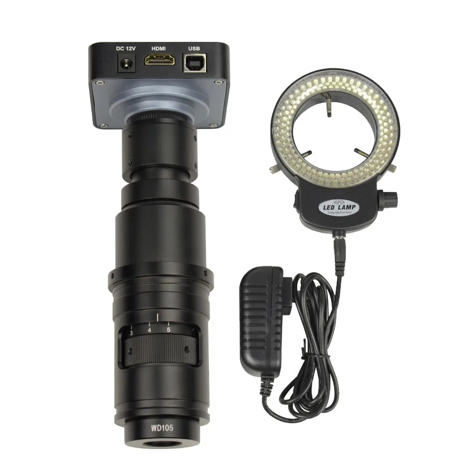 Completo 48mp 1080p 2k 60fps Hdmi-compatível com Usb Microscópio de Vídeo Eletrônico Lente Zoom C-montagem para Reparação de Soldagem hd