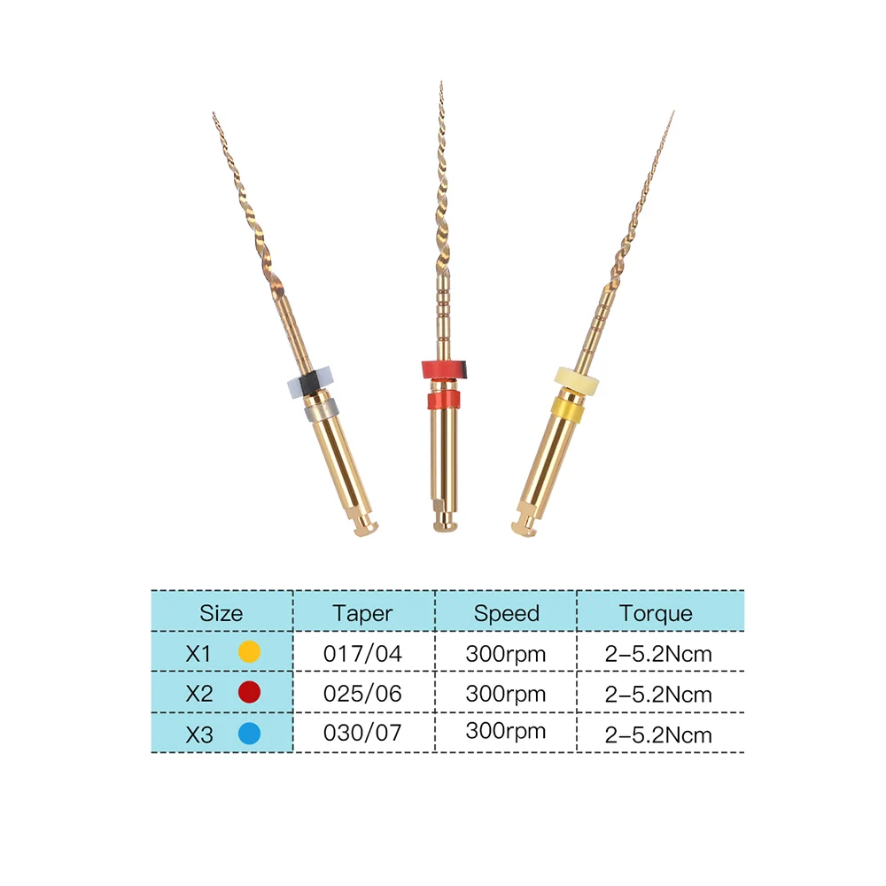 3Pcs/Box Dental Endo Root Canal Niti X1 X2 X3 File 25mm Engine Use Endodontic Treatment Shaping Cleaning Dentistry