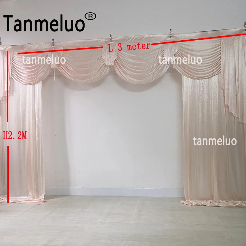 Ice Silk Panel Backdrop Curtains Stage Background Wedding Event Decoration Photo Booth Birthday Party Curtain Swag Valances