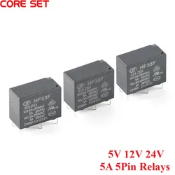 2Pcs New Relay HF33F JZC-33F-005 012 024-HS3 ZS3 HF33F-012-ZS3 4PIN 5PIN 5A 5V 12V 24V Power Relays