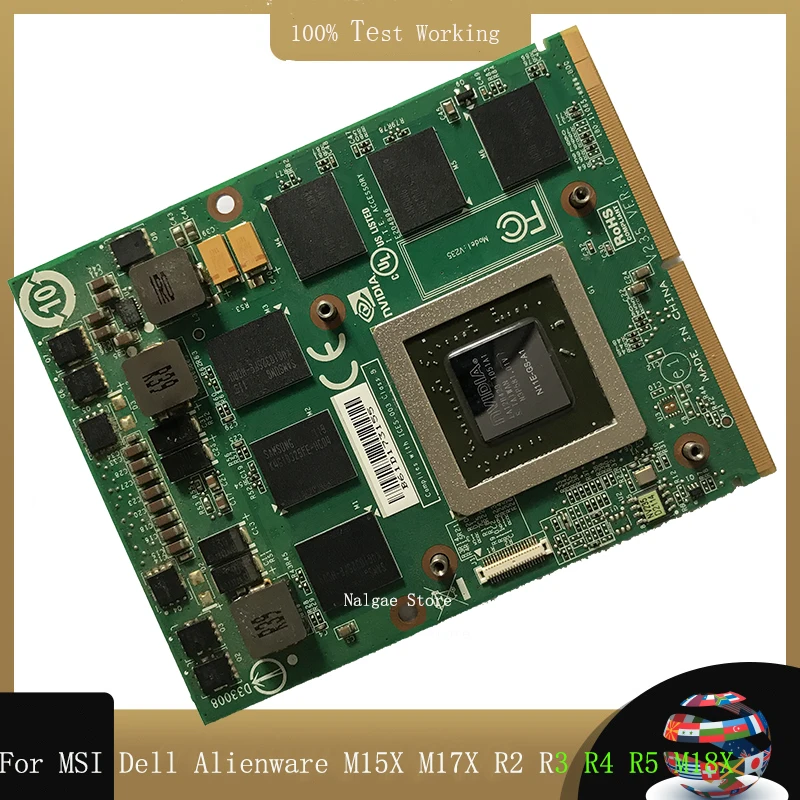 

GTX 460M GTX460M GTX460 CN-0479NV N11E-GS-A1 DDR5 1.5GB VGA Video Graphics Card For Laptop DELL M15X M17X R1 R2 Fully Tested