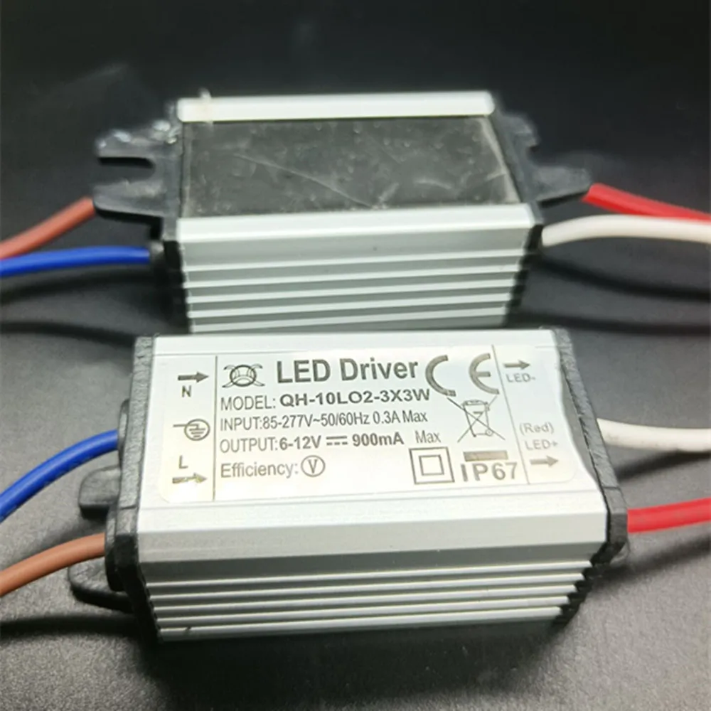 

1pcs Waterproof Power Supply AC 110 220V LED Driver 2-3x3W 10W 900mA for 10w High power led chip light