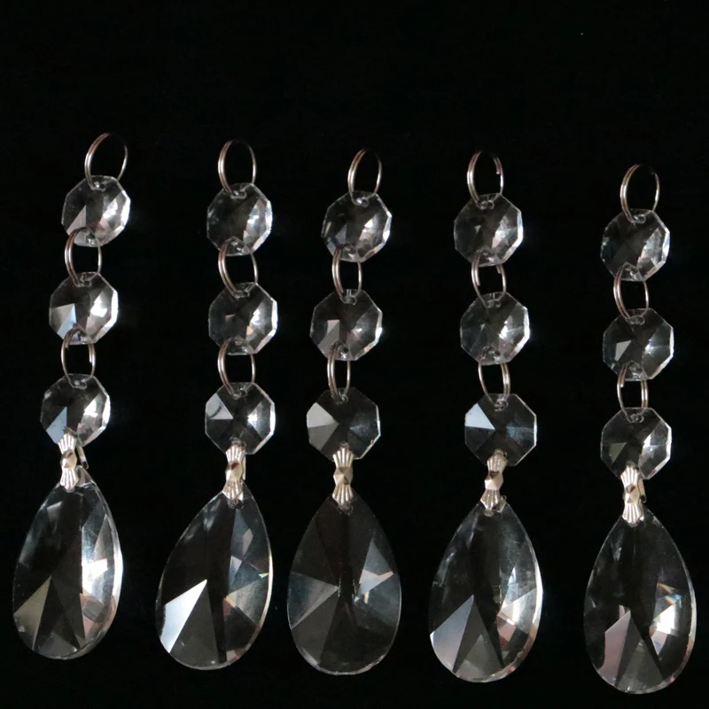 

5PCS/lot Crystal Lamp Prisms Parts Pear Shape Chandelier Glass Crystals Hanging Drops Pendants