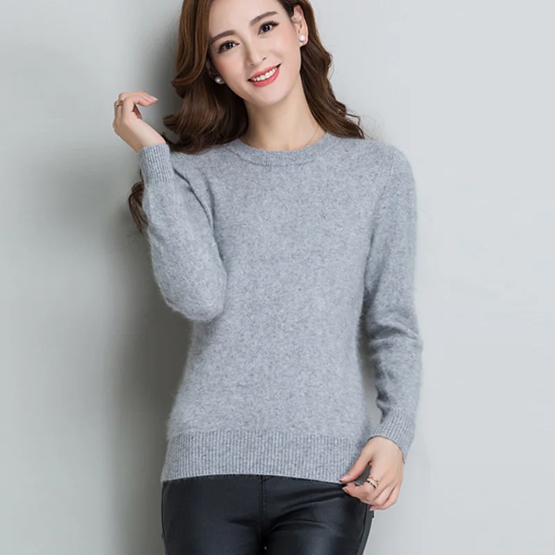 Super Warm 100% Mink Cashmere Sweaters and Pullovers Women Autumn Winter Soft Sweater Half Turtleneck Female Basic Pullovers