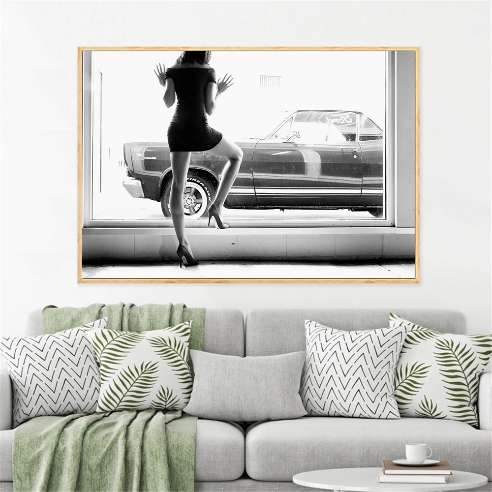 Sexy Women Legs Seaside Stroll Romantic Posters and Prints Canvas Painting for Living Room Bedroom Decor Pop Art Home Decor