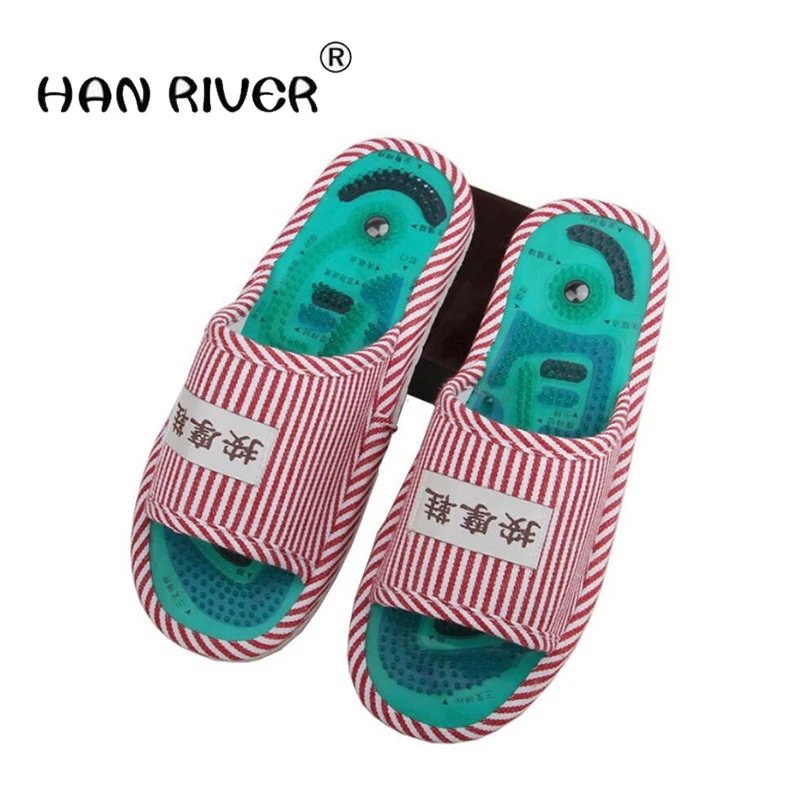 HANRIVER Reflexology Foot Acupoint Slipper Massage Promote Blood Circulation Relaxation Health Foot Care Shoes Pain Relief