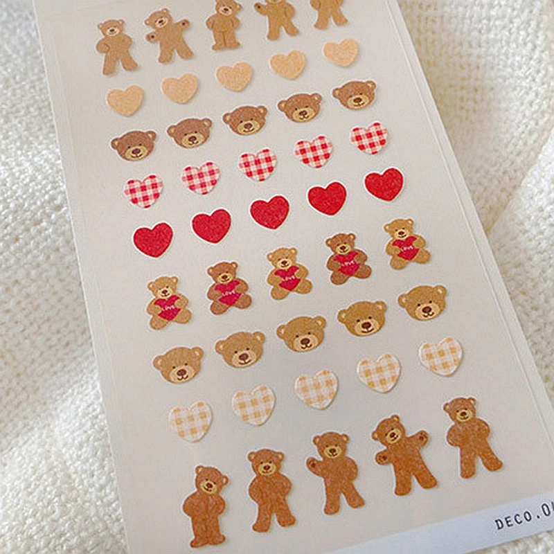 

Lovely Mini Toy Bear Stickers Kawaii Korean Scrapbooking Photo Album Hand Account Decoration Stationery Sticker Stick Label