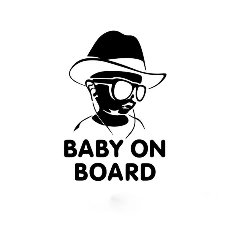 Car Sticker Drop Shipping Baby On Board Funny Reflective Sunglasses Child Stickers and Decals Vinyl Car Styling 12x17cm