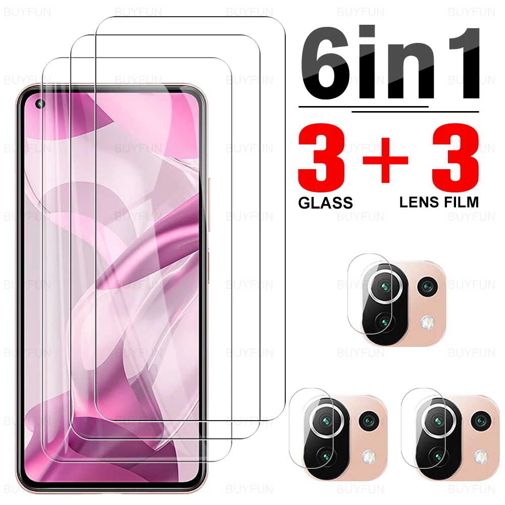 6in1 Tempered Glass Case For Xiaomi 11 Lite 5G NE Screen Protector For Xiomi Mi 11 Lite 5G 11i 11T Pro Camera Lens Protect Film