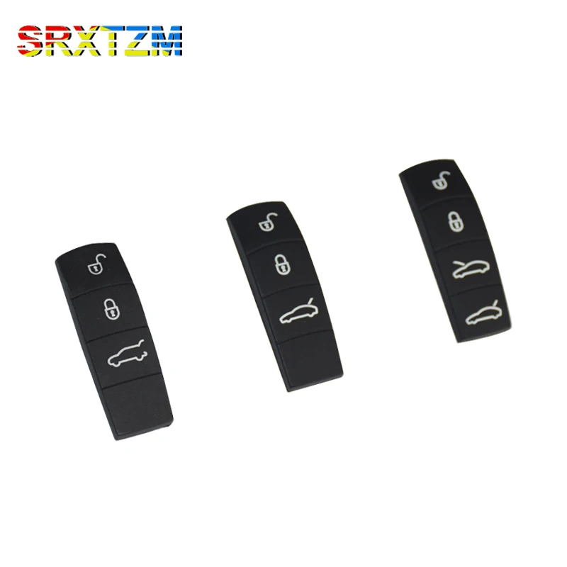 3/4 Silicone Car Key Button Pad Replacement For Porsche Cayenne Macan 911 Cayman Panamera 2011-2016 Car Accessories