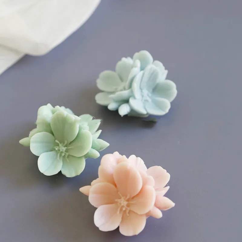 3D cherry blossom flower candle gypsum Molds flower chocolate baking deco 3D Sakura Flower Aromatherapy Candle Moulds