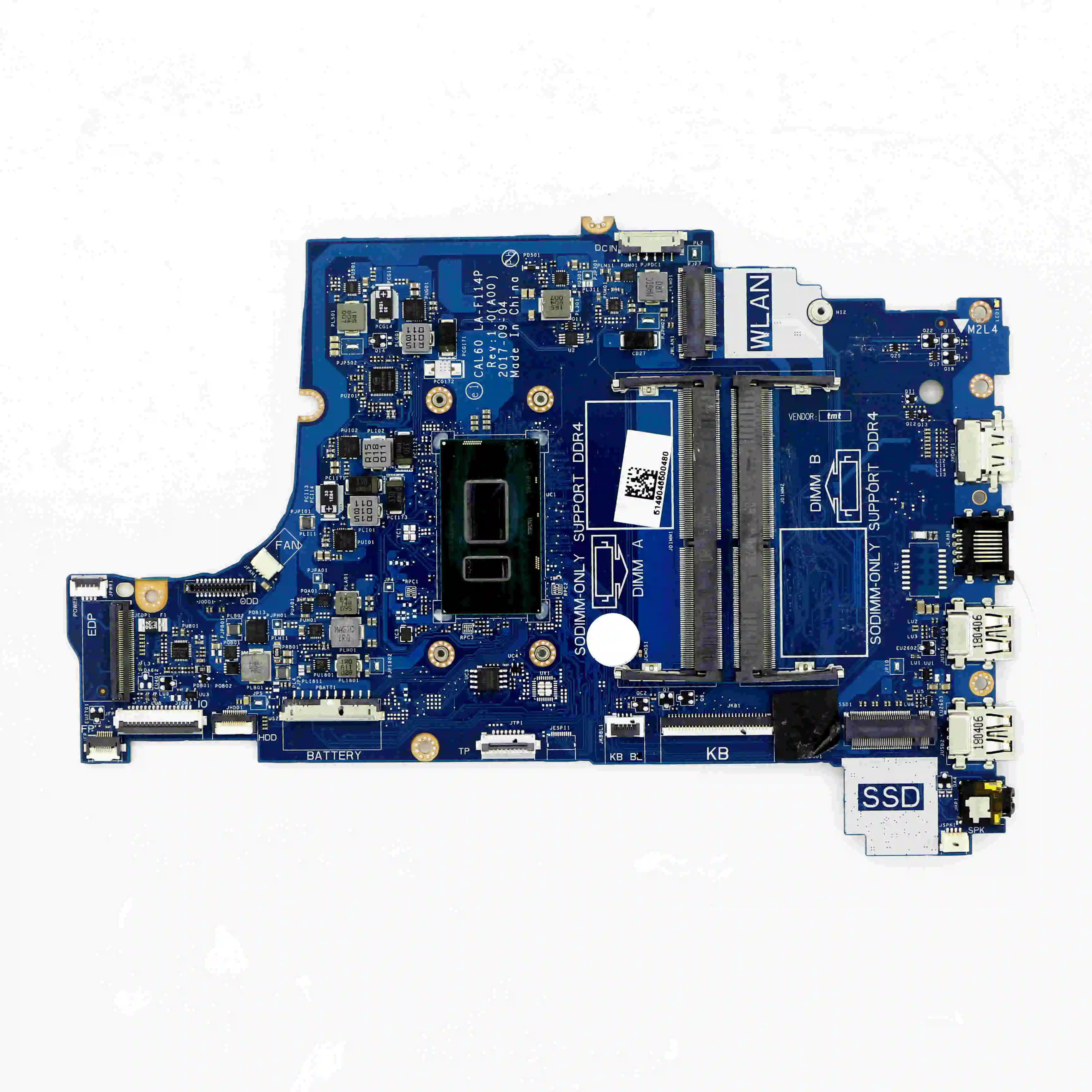 F7MGJ - UMA DDR4 MOTHERBOARD CAL60 LA-F114P w/ i5-8250U 1.6GHz  for DELL Inspiron 15 (5570) / 17 (5770)