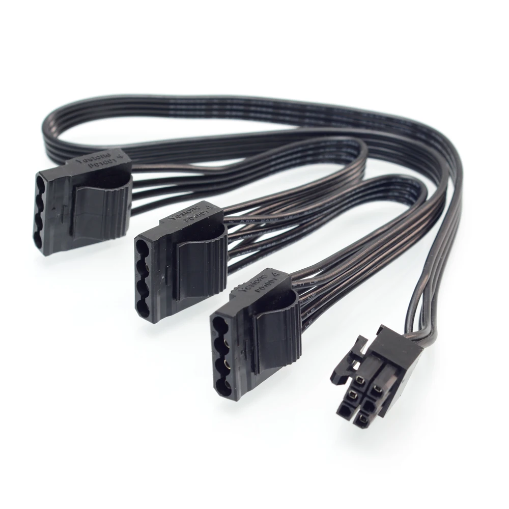 Cable de fuente de alimentación PCI-e 6Pin 1 a 3 SATA 4Pin, GPU 8Pin a 6 + 2Pin CPU 4 + 4 Pin para EVGA 1000 850 750 650 GQ