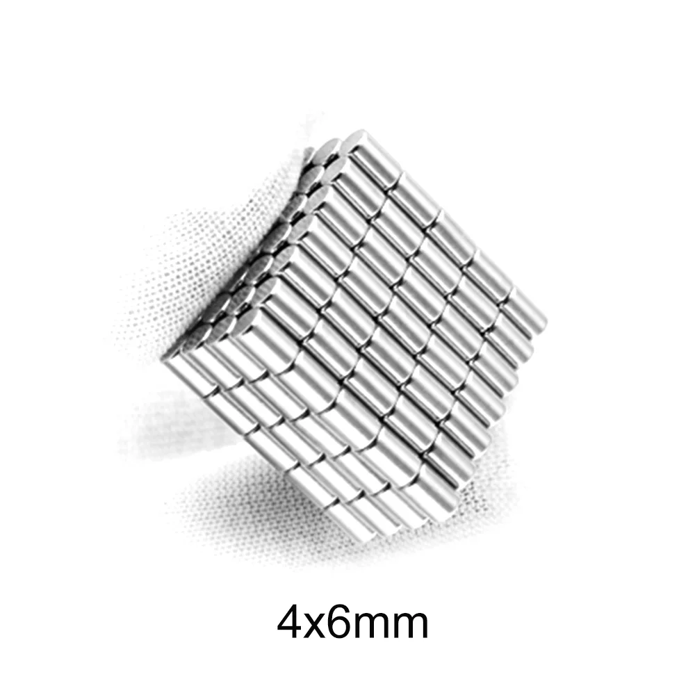 

20/50/100/200/300/500PCS 4x6 Minor strong Search Magnet 4mm X 6mm Small Round Neodymium Magnets 4x6mm Permanent Magnet Disc 4*6