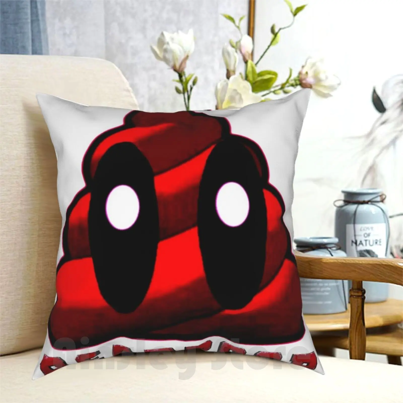 Deadpoop Pillow Case Printed Home Soft Throw Pillow Deadpoop Poop Comic Superhero