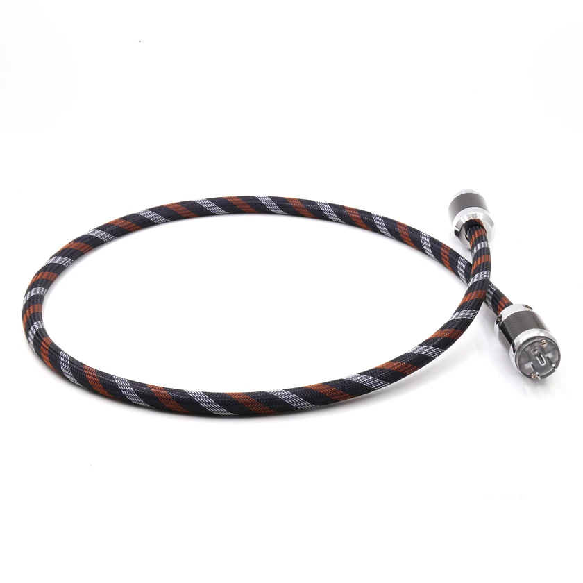 Hifi Unprinted Carbon Fiber Rhodium Plated US Power Plug Connector  OCC US AC Audio Power Cable hifi AC Power Cord