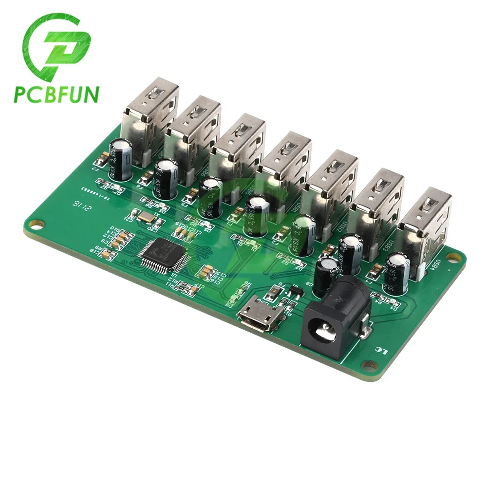 Usb 2.0 Hub Module 1 Tot 7 Port Splitter Module Hub 480Mbps High Speed Usb Uitbreiding Module Met Dc 5V Voeding Interface