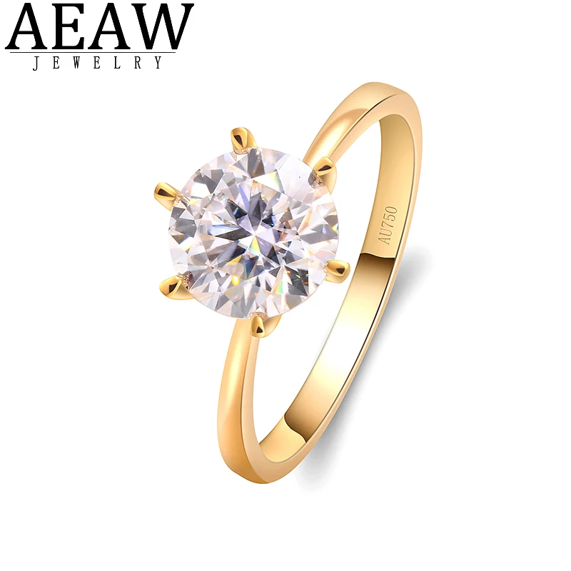 

2.0ct 8mm DE Color Round Cut CVD HPHT Lab Grown Diamond Engagement Ring Real 14k Yellow Gold Fine Ring for Women With IGI