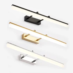 40CM/50CM/60CM/70CM/90CM LED Bathroom Wall Light  Dimmer Adjustable Mirror Wall Light AC110-220V Lamp Silver Gold Black White