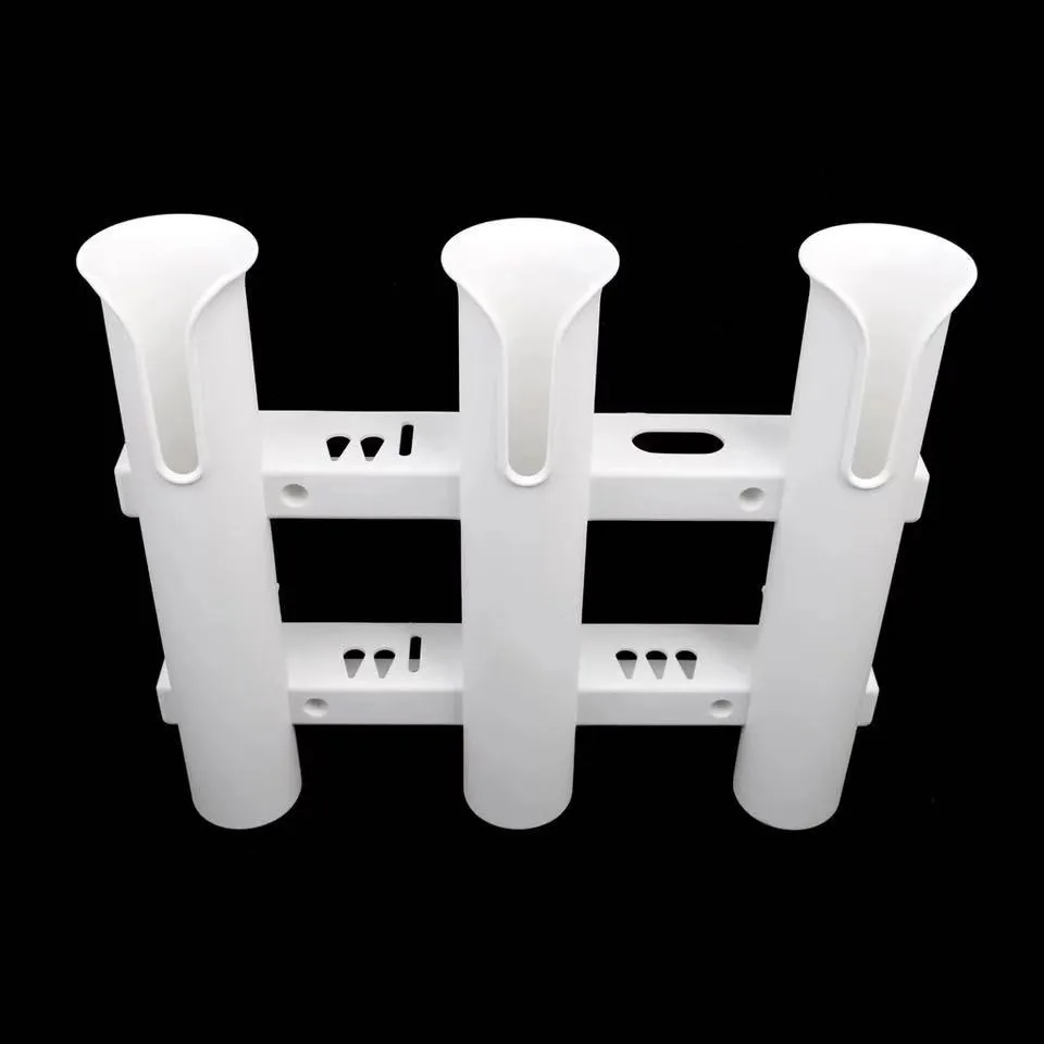 

3 Tubes Link White Plastic Fishing Rod Racks Holder Socket for Boat Marine Fishing Box Kayak Boat Yacht