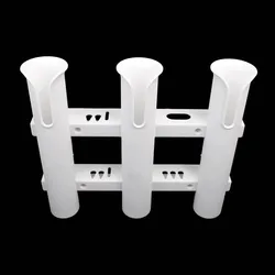 Supports de pêche en plastique blanc, lien de 3 tubes, prise de support pour bateau, boîte de pêche marine, kayak, bateau, yacht, le plus récent