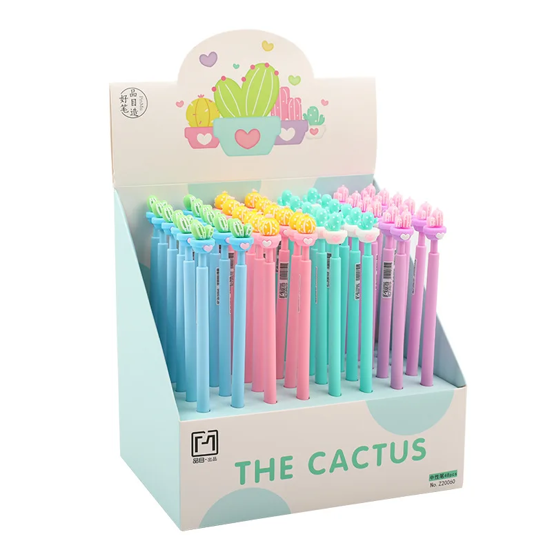 48 pcs/lot Creative Cactus Gel Pen Cute Student Gel Pen For Kids Stationery Gifts School Office Supplies