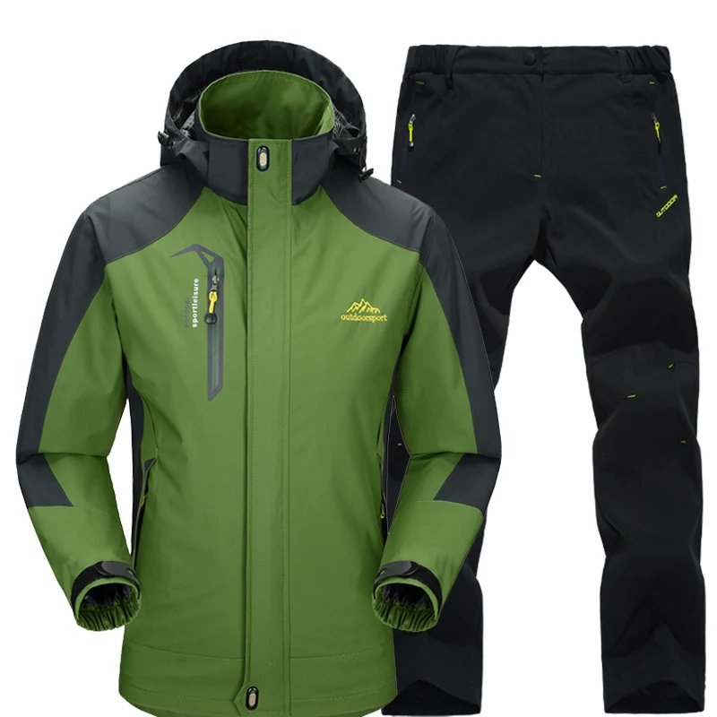 Giacca da uomo tuta primavera autunno giacca pantaloni Set antivento impermeabile maschile Outdoor Trekking campeggio caccia arrampicata giacca sportiva