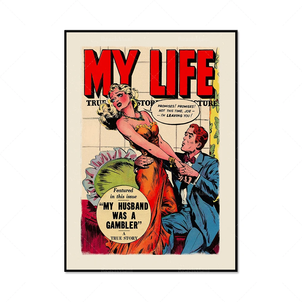 الوظيفي فتاة رومانس (1966) طباعة الكتاب الهزلي، كتاب هزلي حياتي، الصبي الحب فتاة 1952 الكتاب الهزلي، مجلة ملصق الكتاب الهزلي الرجعية #3