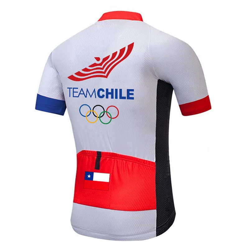 Chile Outdoor Cycling Jersey Bike Jacket MTB Wear Pro Race Short Shirt Breathable Men Fashion Full Zipper Sport white Summer Top