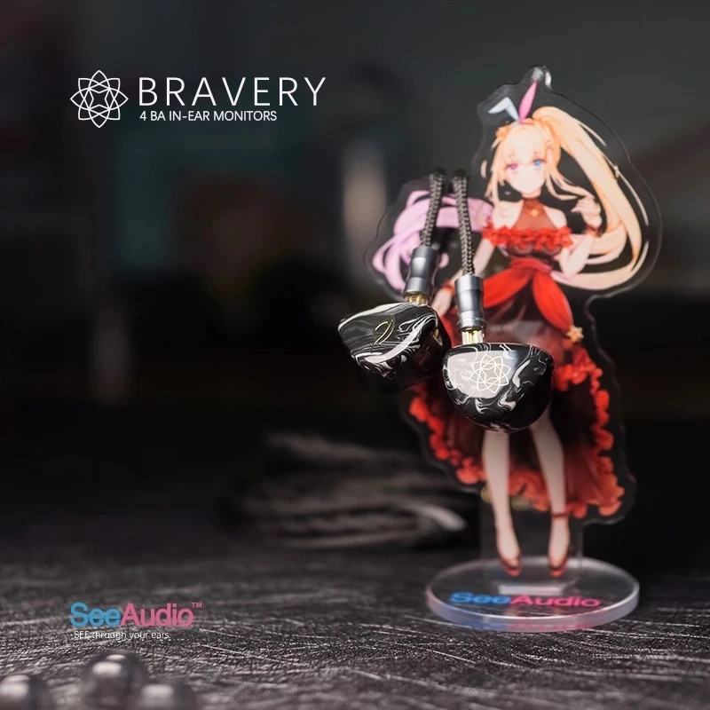 SeeAudio Braveryイヤフォンacg人気のHi-Fiインイヤーモニタ4Bhifi iemイヤホン、6nocc hakugiケーブル付き