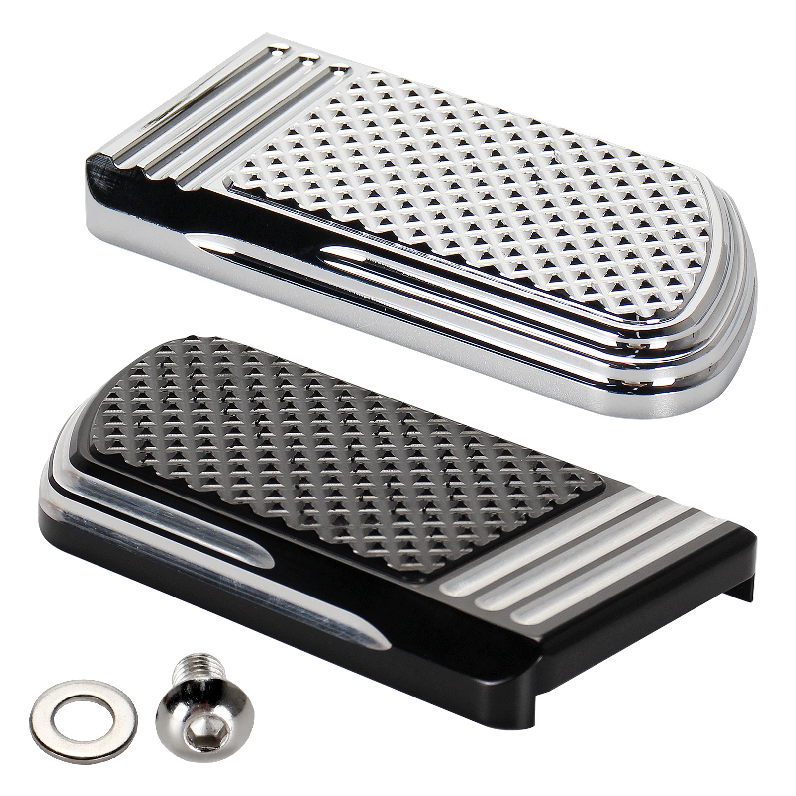 Foot Pegs Defiance Large Brake Pedal Pad For Harley FL Softail 86-2017 FLD 12-16 Touring And Trike Motorcycle Models 1980-later