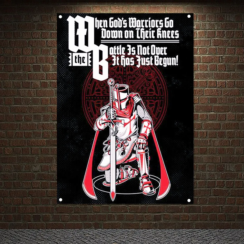 

Рыцари, темплар, боевой флаг, баннеры, древнее искусство войны, средневековые воины, постер, Картина на холсте, искусство, гобелен H9