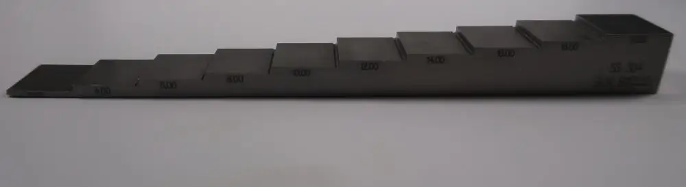 10 langkah 2-20mm 304 baja tahan karat tes kalibrasi blok tes ultrasonik blok tes untuk ultrasonik ketebalan tester