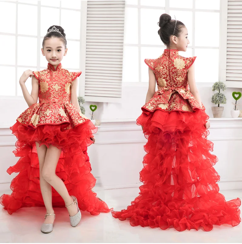 Children\'s Jazz Dance Costumes Girls Hosts Dresses Models Catwalk Shows Girls Princess Dresses kids girls top dance costumes