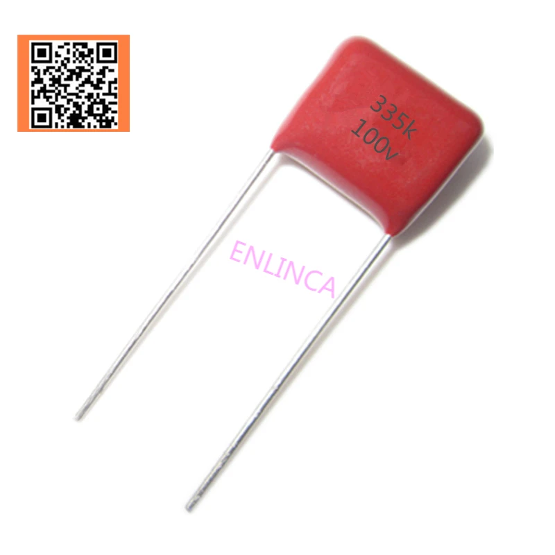 5pcs CBB 100v 3.3UF 335K PITCH 15MM 10% DIP CBB Polypropylene film capacitor