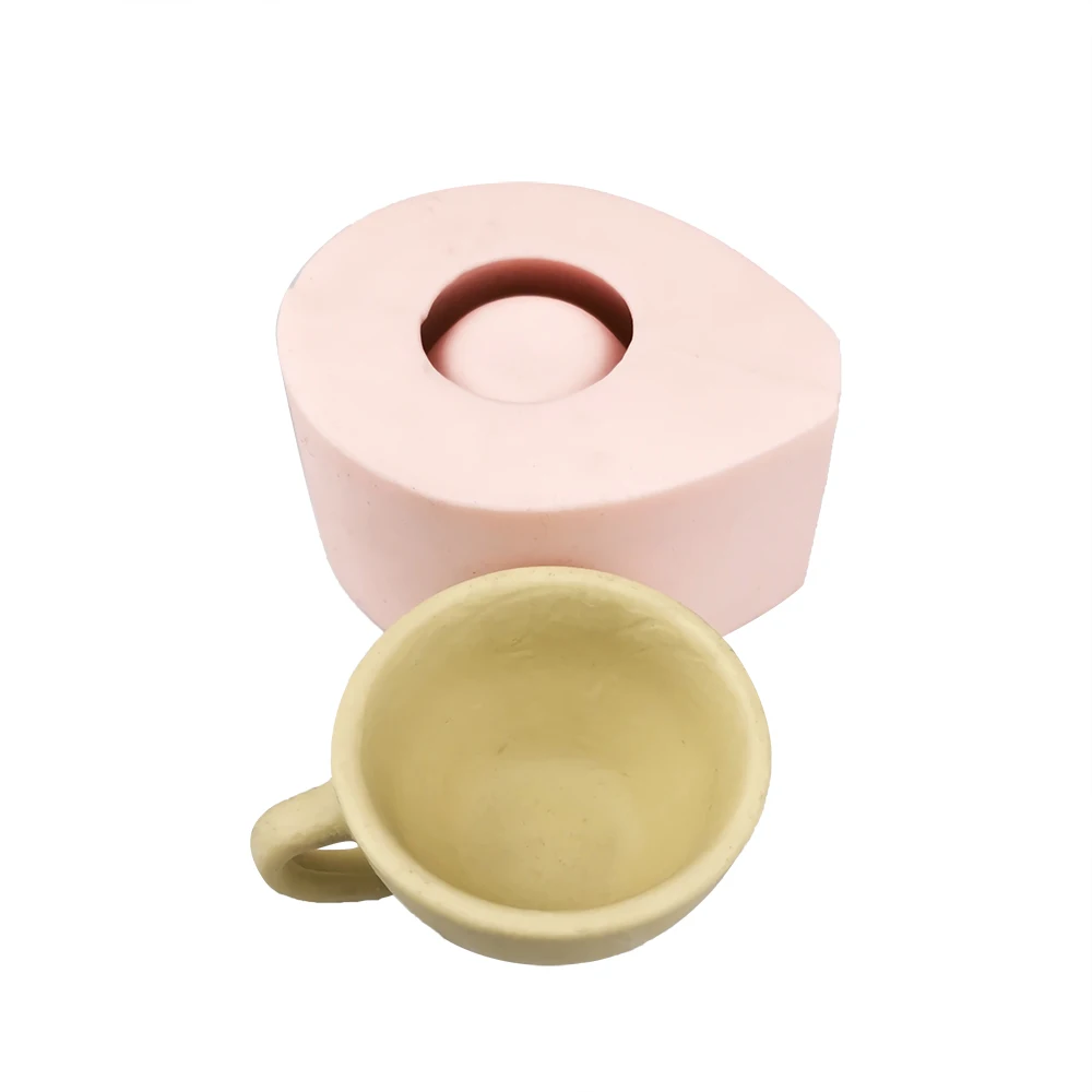 QT0329 PRZY Silicone Wedding Birthday Candle Mold 3D Cup Moulds Afternoon Tea Cup Soap Molds Clay Resin Moulds