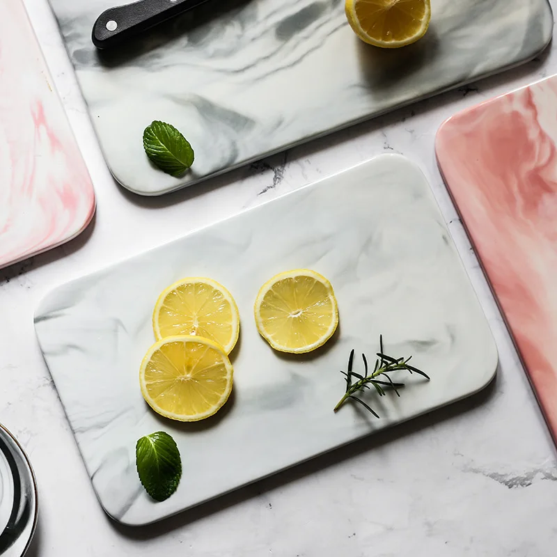 Ceramics Cutting Board Vegetable Chopping Board Tray Kitchen Accessories Fruit Cake Sushi Bread Plate Rectangle Cutting Board