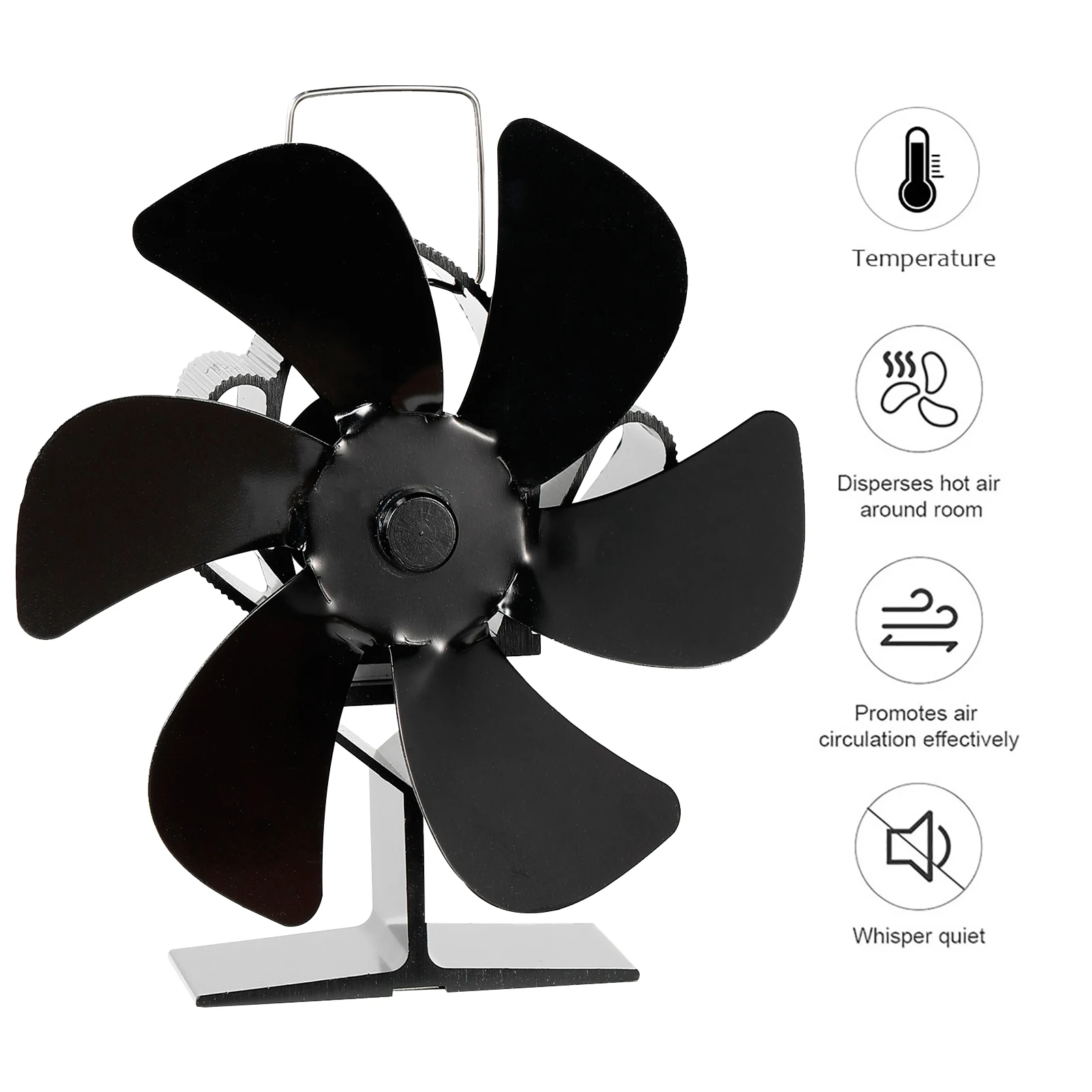 6 Blades Burning Stove Fan Heat Powered Fireplace Fan For Wood Burning Stove Gas Stove Pellet Stove Low Fuel Appealing