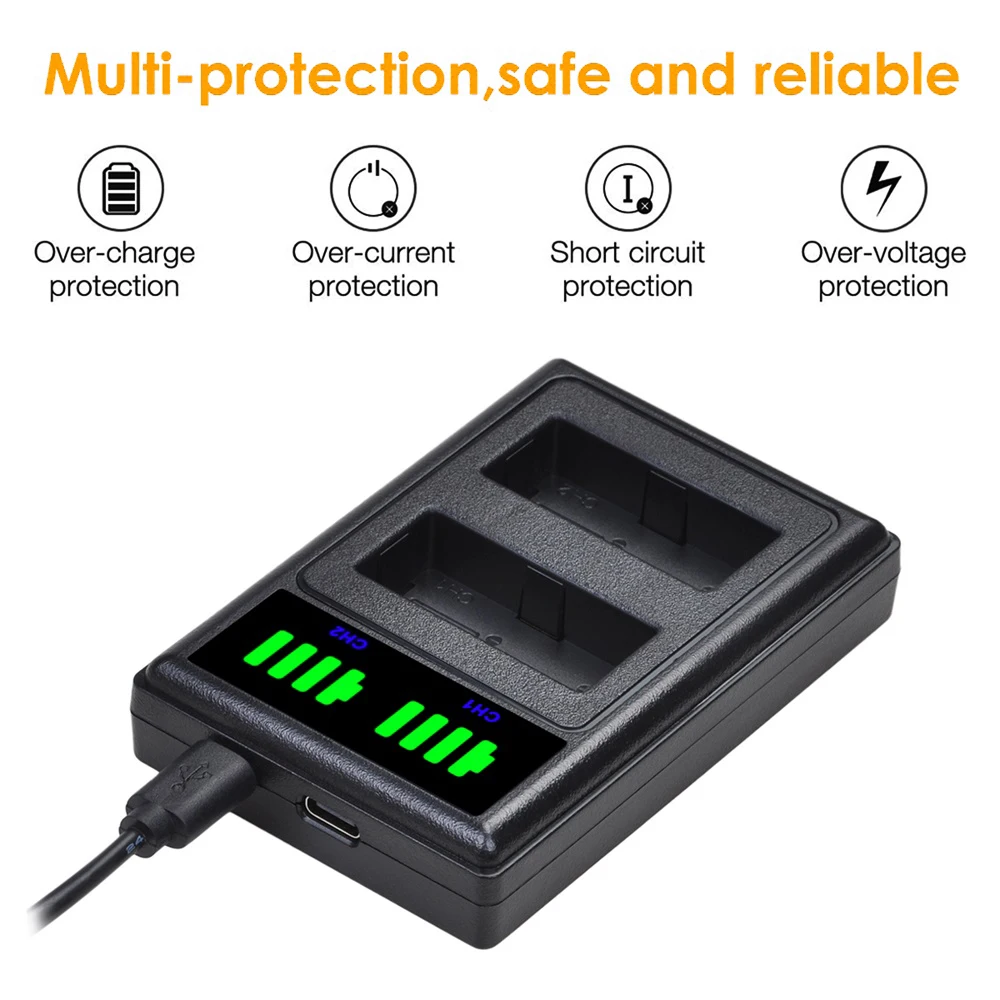 1300 мАч NP-W126 NP-W126S Двойное зарядное устройство со светодиодной подсветкой и портом типа C для Fuji X100F XA10 XA7 XA5 XA3 XA2 XA1 XE2 XE2S XPro1 XPro2