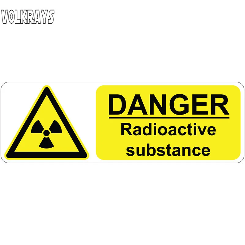 Volkrays Fashion Car Sticker Danger Radioactive Substance Warning Mark Accessories Sunscreen PVC Decal for Lada Kia Gti,14cm*5cm