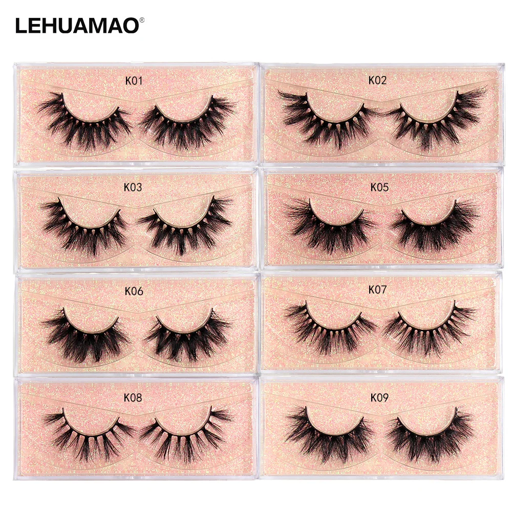 LEHUAMAO 50 Paare/los Make-Up Wimpern Großhandel 3D Nerz Wimpern Flauschigen Natürlichen Langen Wimpern Tierversuch Volle Streifen Wimpern Dramatische Auge