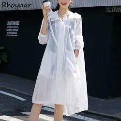 jackets women Coats Summer Sun-protection Baggy Fashion Pockets Long Sleeve Hooded Zipper Casual Streetwear Korean Style Female