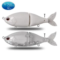 Unpainted Swimbait DIY Jointed Bait 150mm 55g Slow Sinking Fishing Lure With Soft Tail ABS Plastic Artificial CF LURE Hard Bait