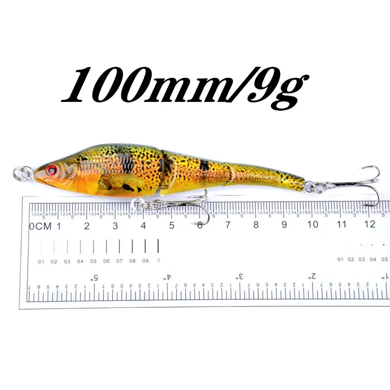 1Pcs 10cm 9g Fishing Lure 3 Jointed Sinking Wobbler For Pike Swimbait Crankbait Trout Bass Fishing Accessories Tackle Bait