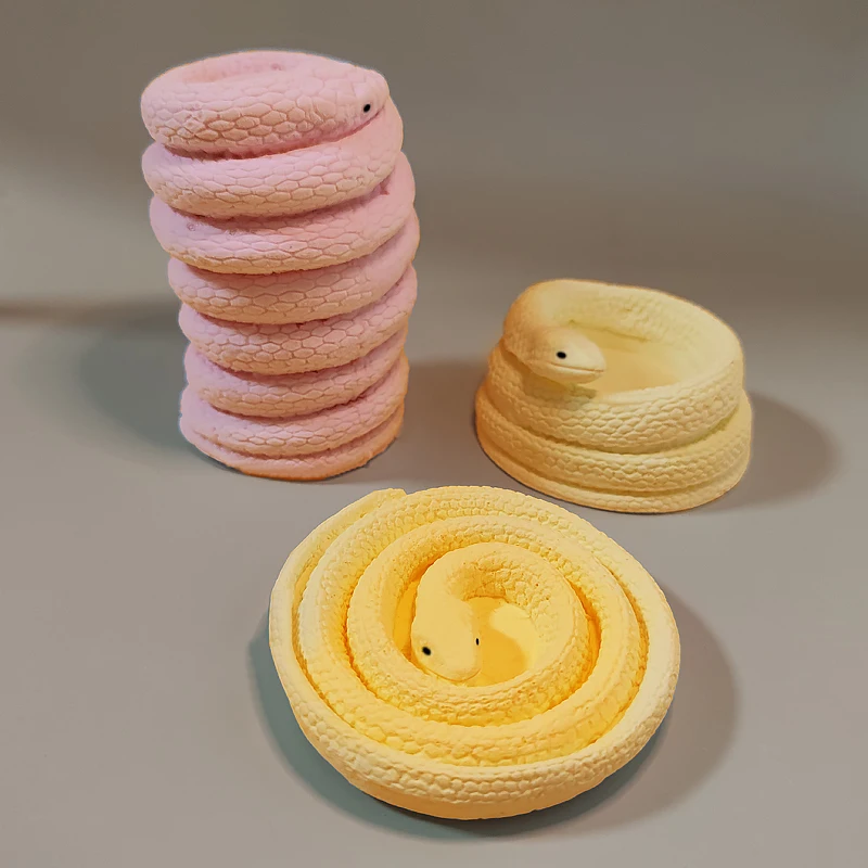 

PRZY Simulation Snake Scented Gypsum Candle Mold Silicone Snake Candle Holder Animal Molds Handmade Clay Resin Mould