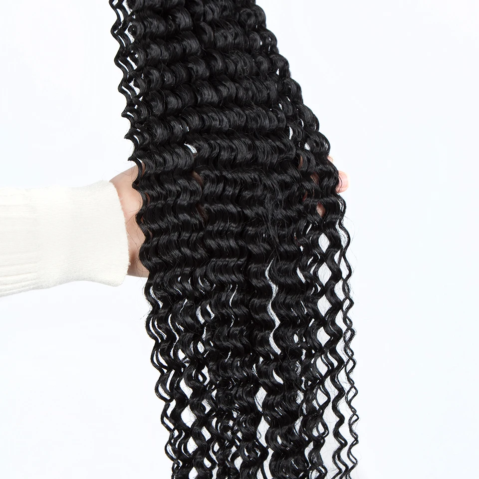 FASHION IDOL Water Wave Crochet Hair 30 pollici morbidi capelli sintetici lunghi dea trecce estensioni dei capelli castani ondulati naturali