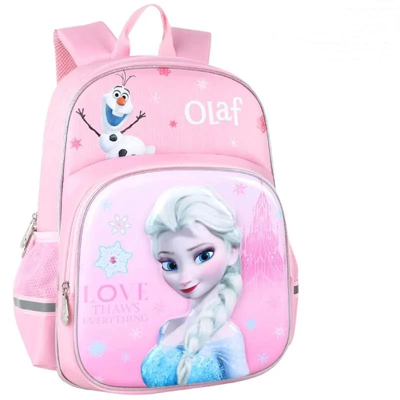 Disney Congelato Elsa Anna olaf sacchetto di scuola per le ragazze nuovo 3D del fumetto traspirante zaino della scuola elementare di età 8-12 grado