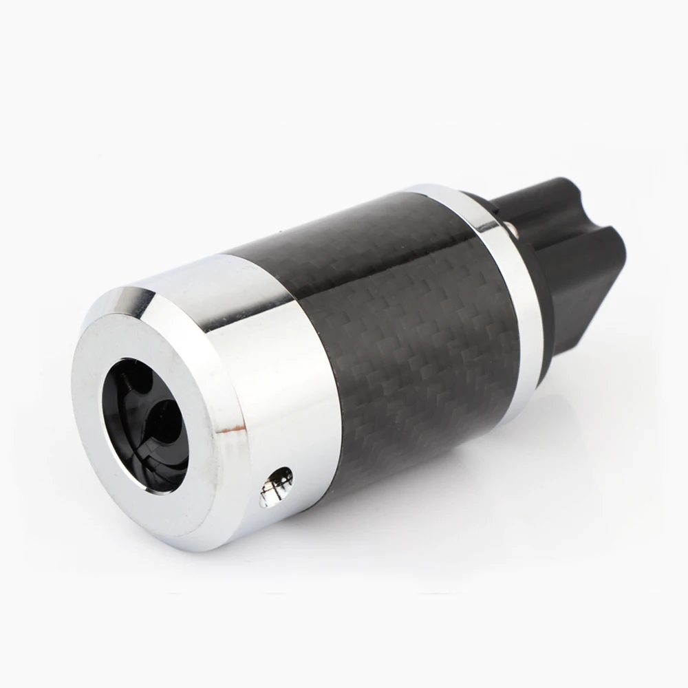 Preffair CF4A أبيض/ألياف الكربون الأسود مطلية بالذهب 20A C19 IEC أنثى التوصيل HIFI كابل الطاقة لتقوم بها بنفسك موصل التيار الكهربائي